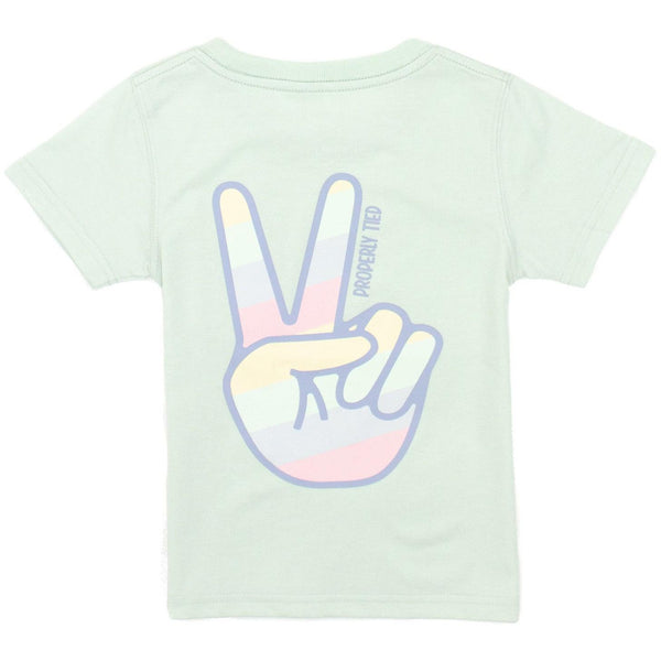 Peace Sign SS- Pale Mint