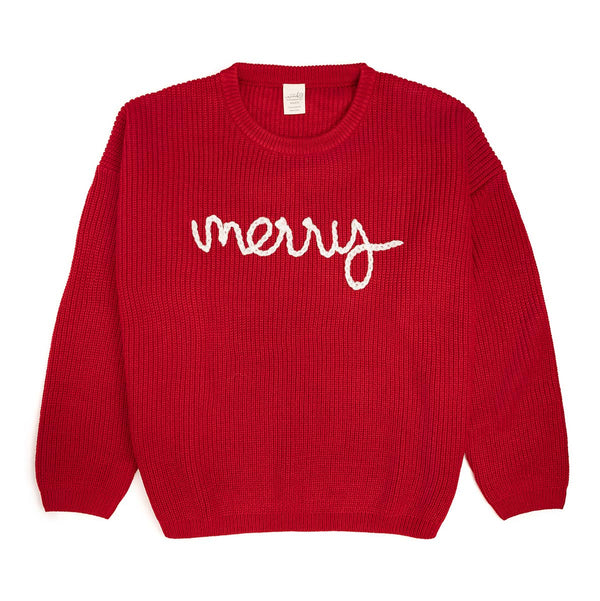 Merry Christmas Yarn Knit Sweater- Adult