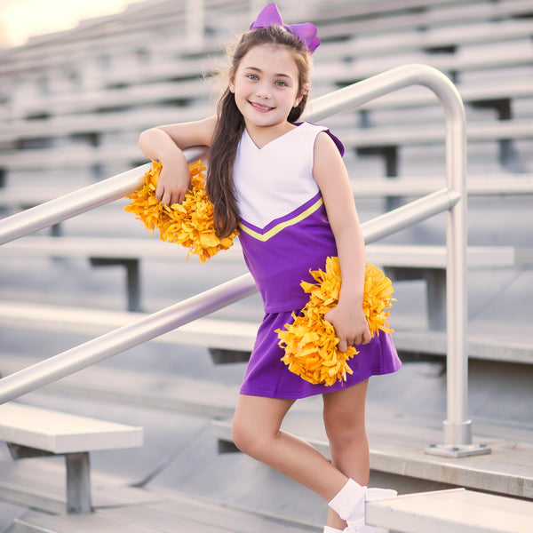 Cheer Uniform Skort Set- Purple/Yellow