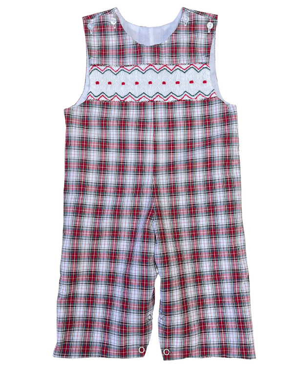 Christmas Plaid Smocked Longall