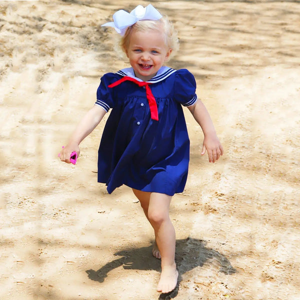 Nautical Sailor Dress- Navy