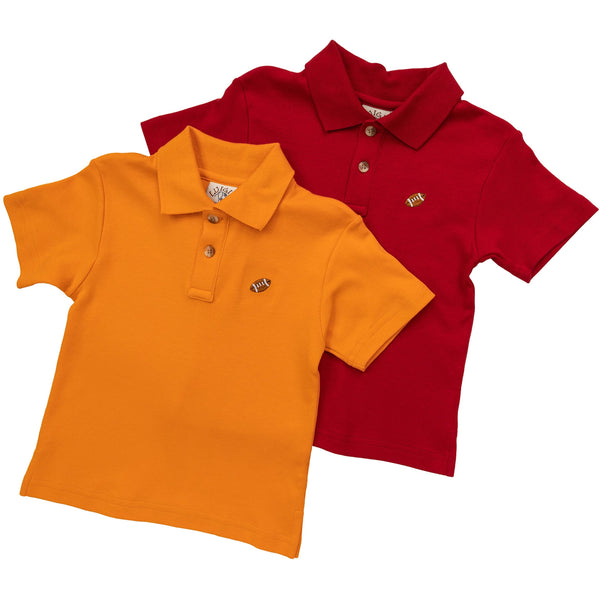 Football Embroidery SS Polo- Orange