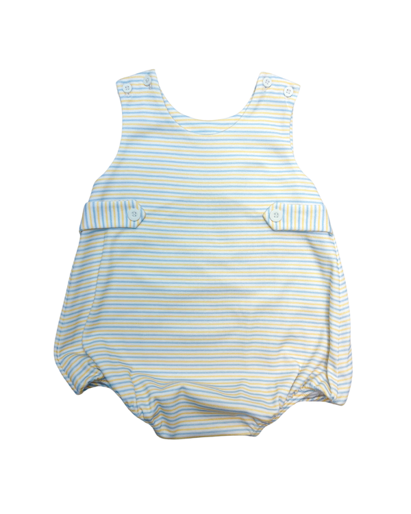 Theodore Knit Bubble- Baby Blue & Butter Stripe