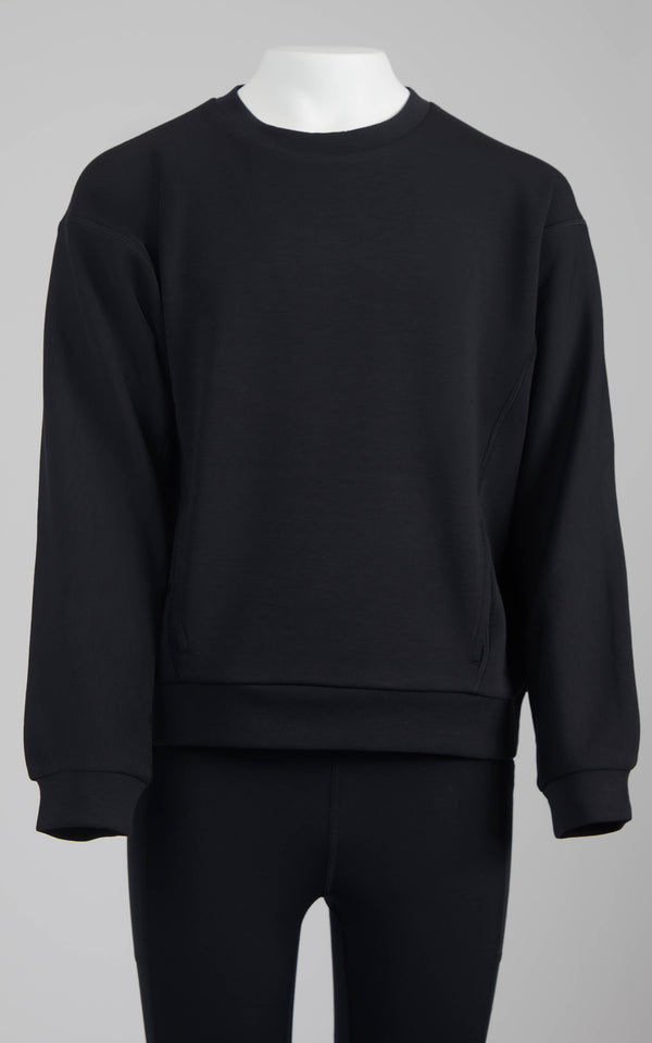 Scuba Zuri Crew Neck Sweatshirt- Black