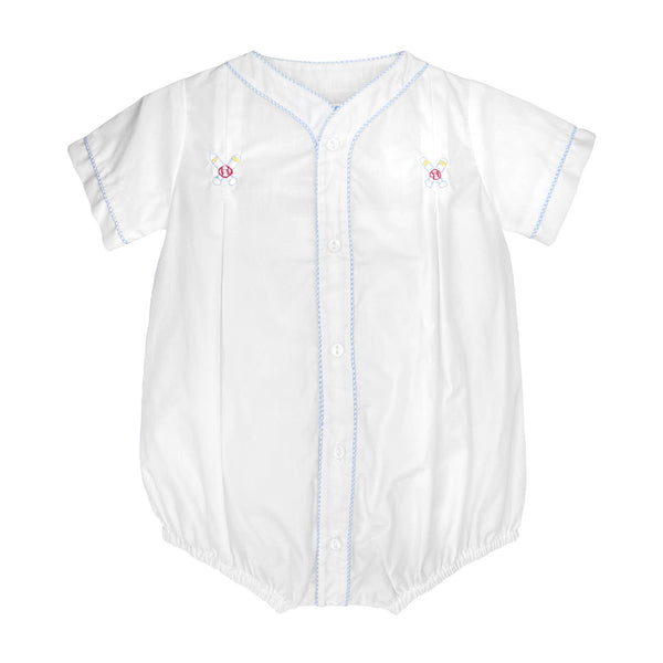 Romper W/ Baseball Embroidery