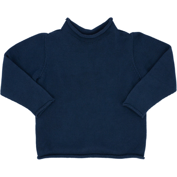 Jersey Rollneck Sweater- Navy