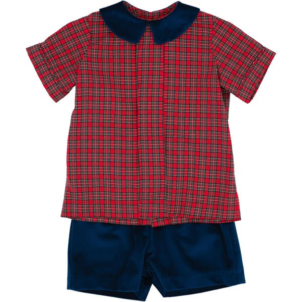 Pleat Short Set- Plaid