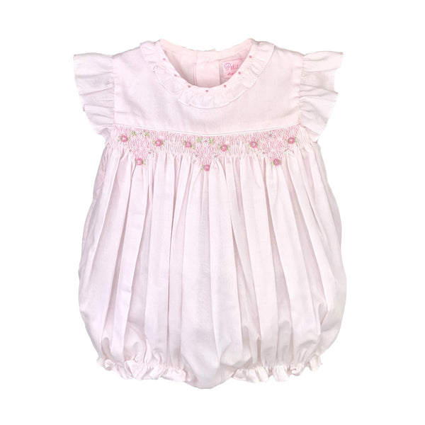 Flowers & Roses Smocked Bubble- Pink