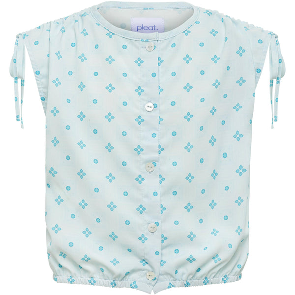 Maggie Top- Aqua Clover