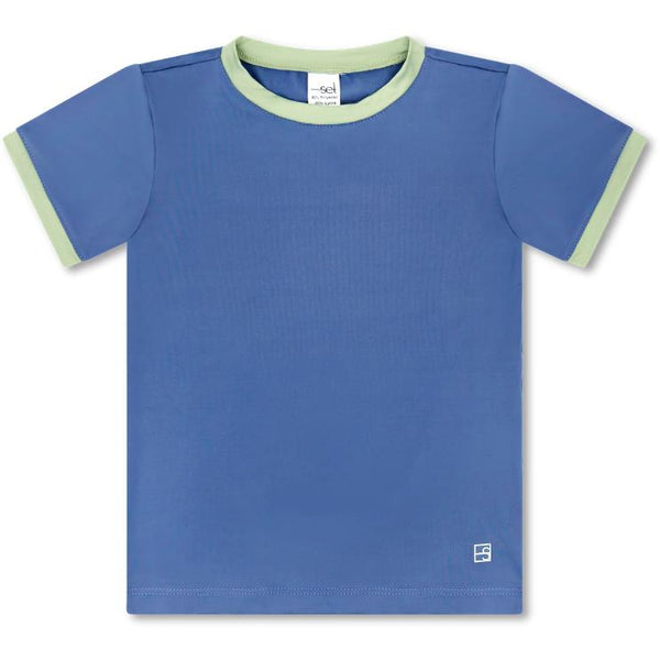 Bradley Basic Tee- Baton Rouge Blue, Pistachio Green