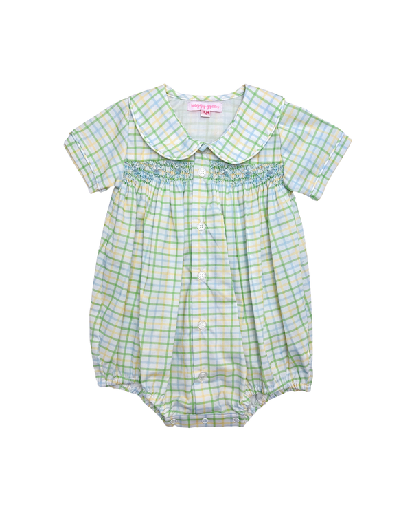 Smocked Rhys Bubble- Marche Plaid