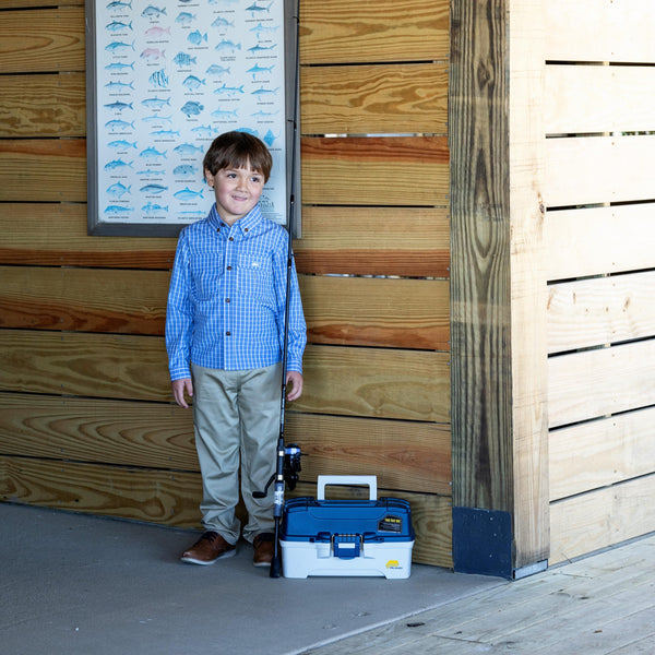 Flagler Fishing Shirt- Blue/White Plaid