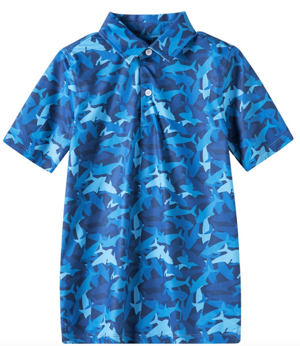 Performance Polo- Shark Print