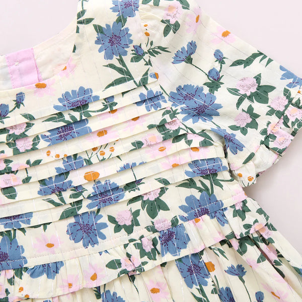 Raquel Dress- Melon Daisy Floral