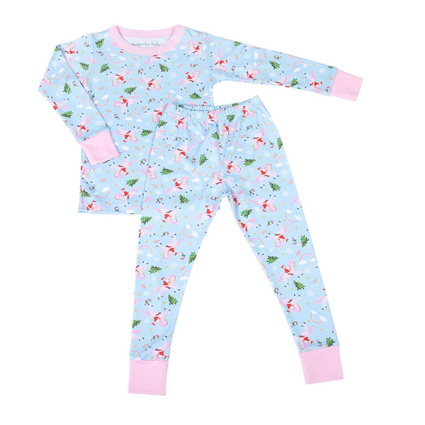 Merry Unicorn Long Pajamas- Pink