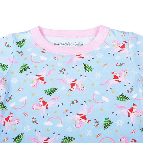 Merry Unicorn Long Pajamas- Pink