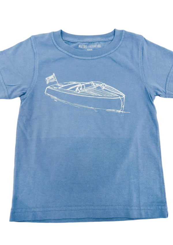 Denim Blue Wooden Boat T-Shirt