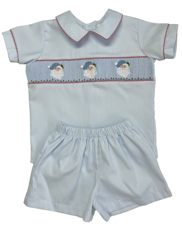 Santa Trio Smocked Short Set