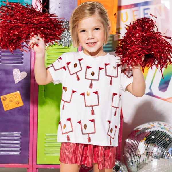 Red/Silver Pleat Swing Shorts