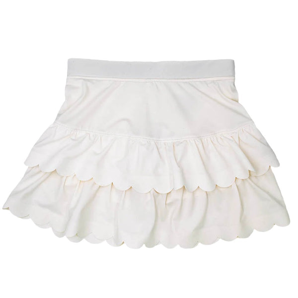 Scalloped Skort- White