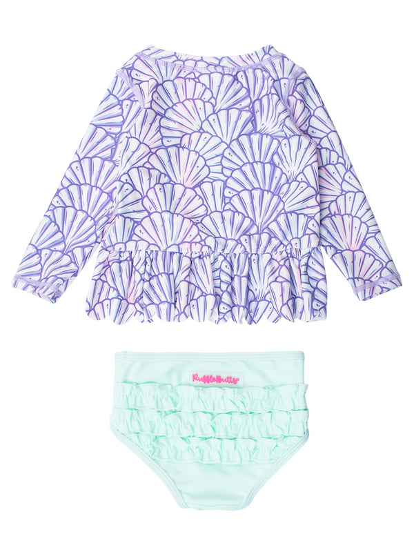 Scalloped Rash Guard 2-Piece- Magical Mermaid