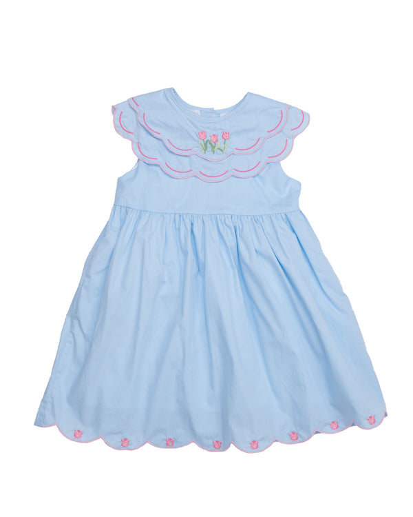 Olivia Dress- Blue Tulip