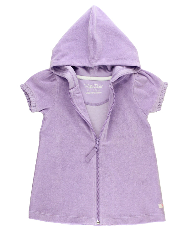 Terry Full-Zip Cover Up- Lavender