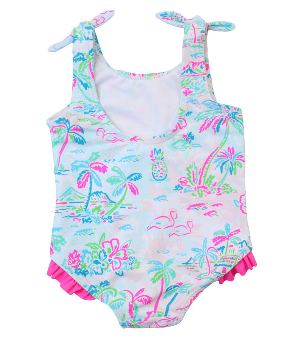 Tie Shoulder One Piece- Tropical Resort