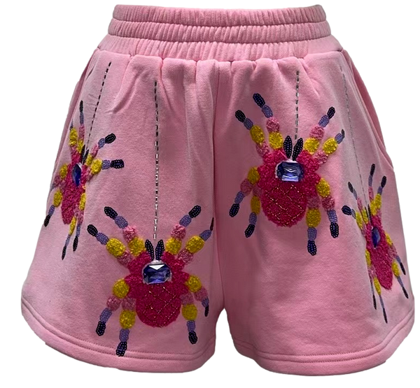 Pink Scattered Spider Short- Women's