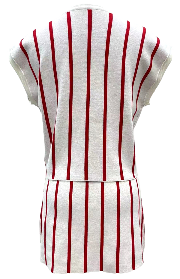 Red & White Stripe 'Play Ball' Top- (Women's)