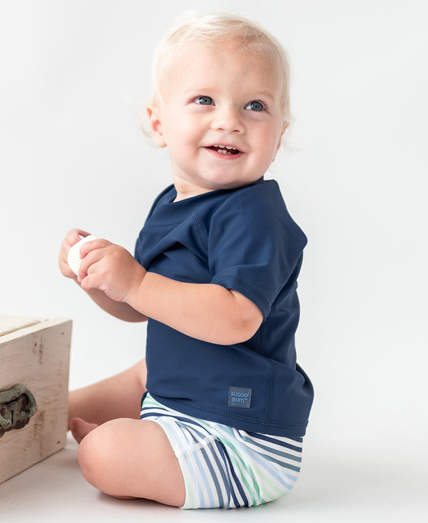 Shortie Swim Trunks- Coastal Stripes