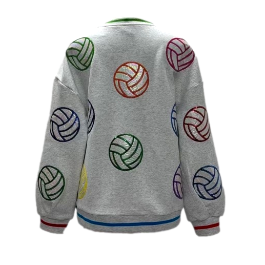 Grey Multi Volleyball Sweatshirt- (Women's)