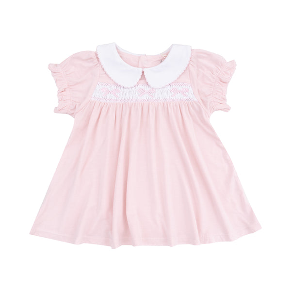 Pink Smocked Collar Dress W/ Bloomers