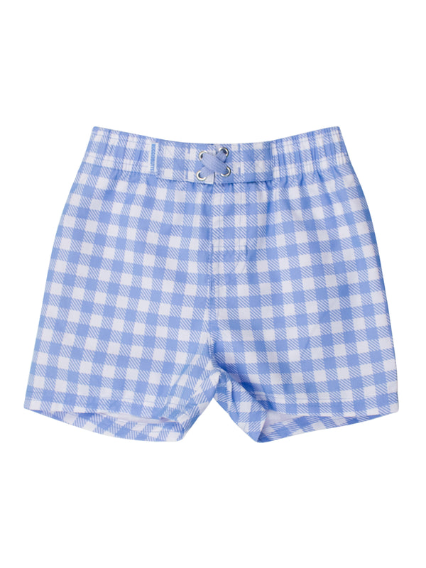 Swim Trunks- Periwinkle Blue Gingham