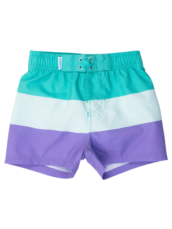 Swim Trunks- Green Purple Colorblock