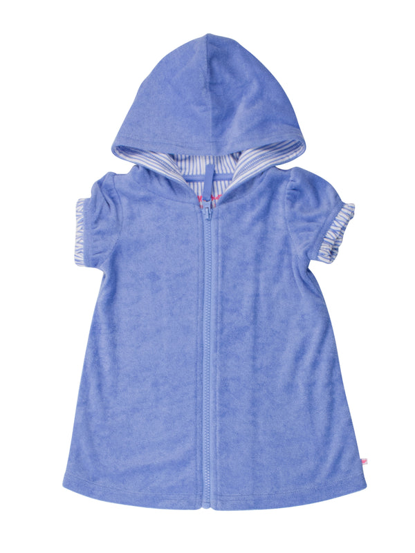 Terry Full-Zip Cover Up- Periwinkle Blue