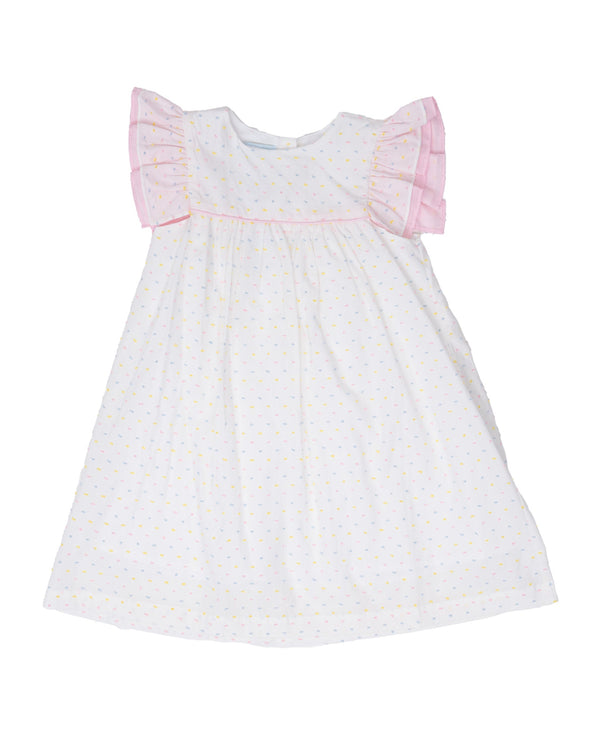 Tara Dress- Pastel Swiss Dot