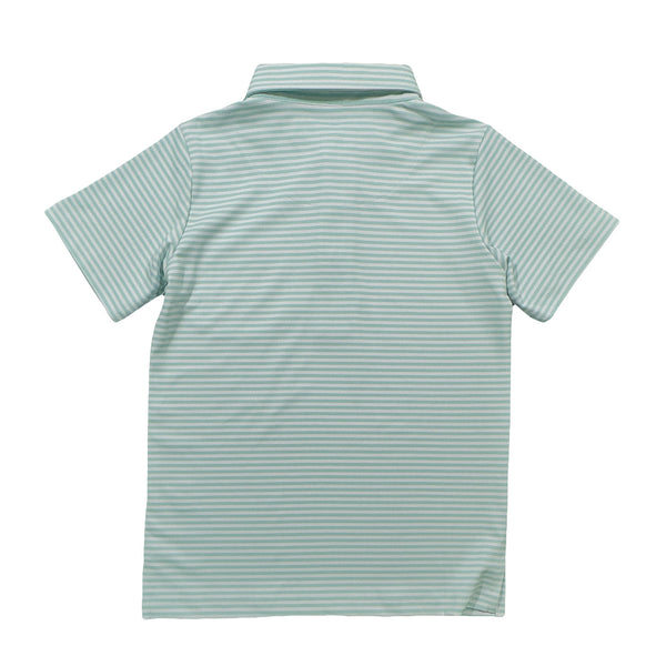 Inshore SS Performance Polo- Ocean Wave Stripe