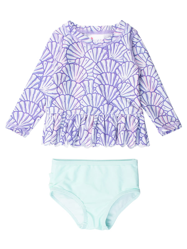 Scalloped Rash Guard 2-Piece- Magical Mermaid