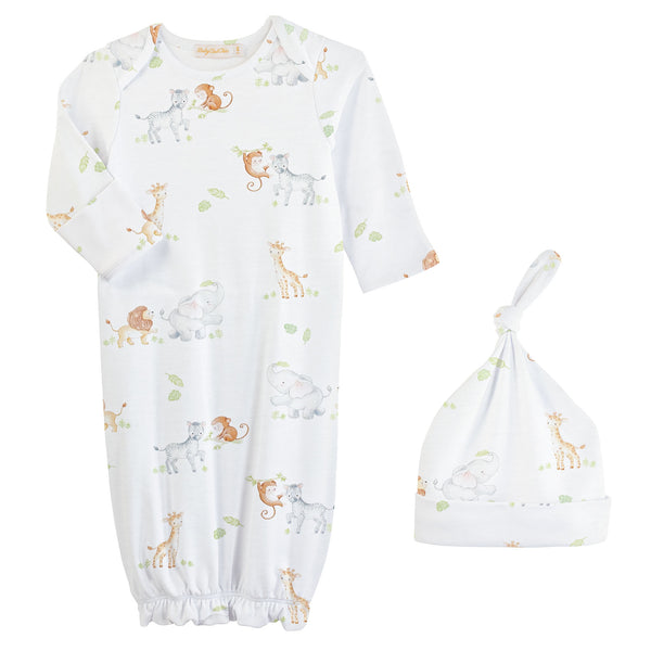 Safari Adventure Printed Gown & Hat Set