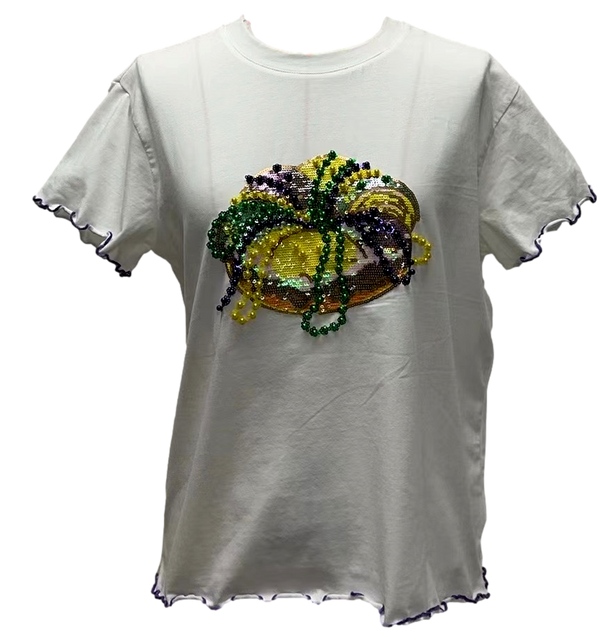 Frill Edge King Cake Tee- White (Women's)