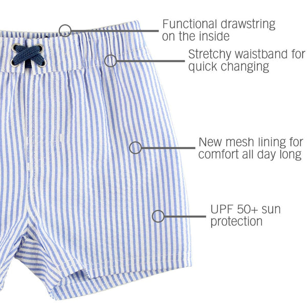 Swim Trunks- Periwinkle Blue Seersucker