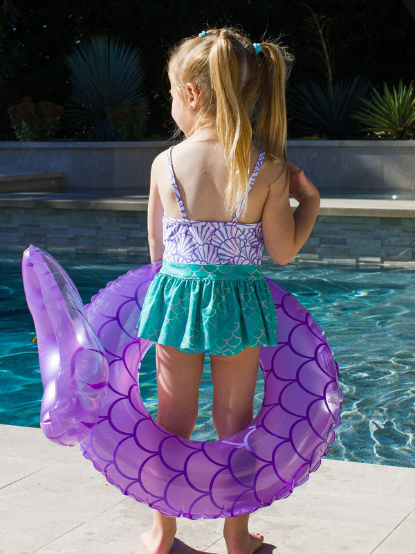 Big Bow Skirted One Piece- Magical Mermaid