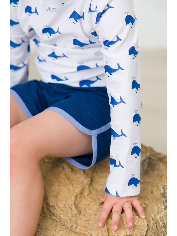 Dolphin Hem Swim Trunks- Navy