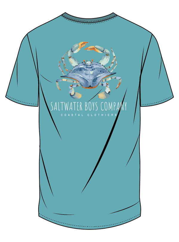 Crab SS Graphic Tee- Aqua