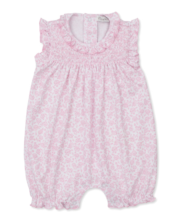 Summer Gardens Smocked Playsuit- Pink