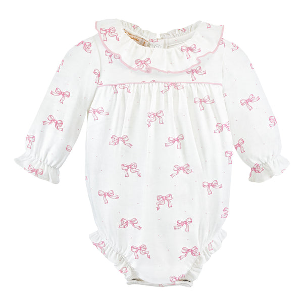 Pretty Bows Printed Bubble W/Ruffled Collar