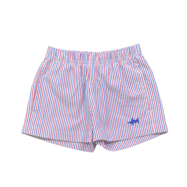 Naples Seersucker Short- Patriotic Stripe