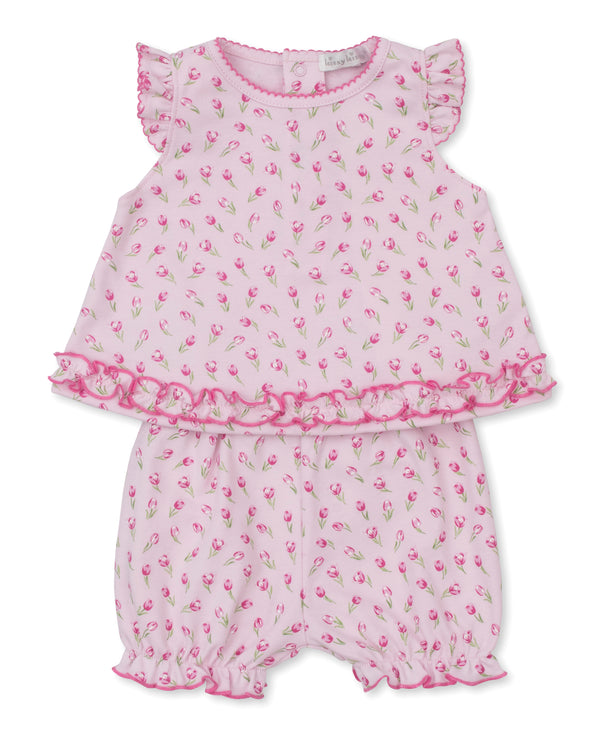 Tulip Blossoms Sunsuit Set - Pink