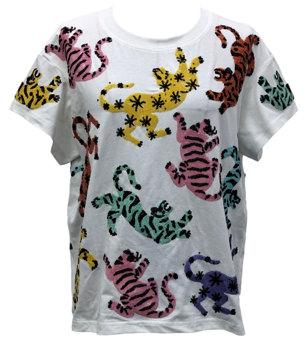 White Rainbow Crawling Tiger Tee- (Women's)